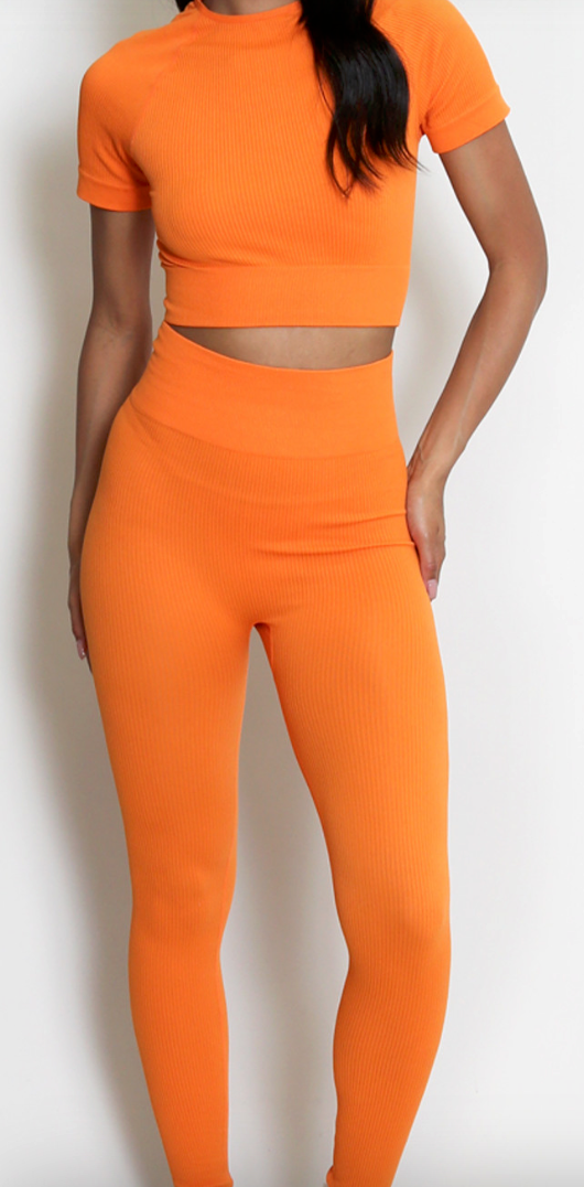 Ribbed Gym Set Orange